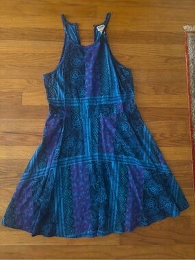 Mossimo Supply Co. Blue & Purple Patterned Sleeveless Dress